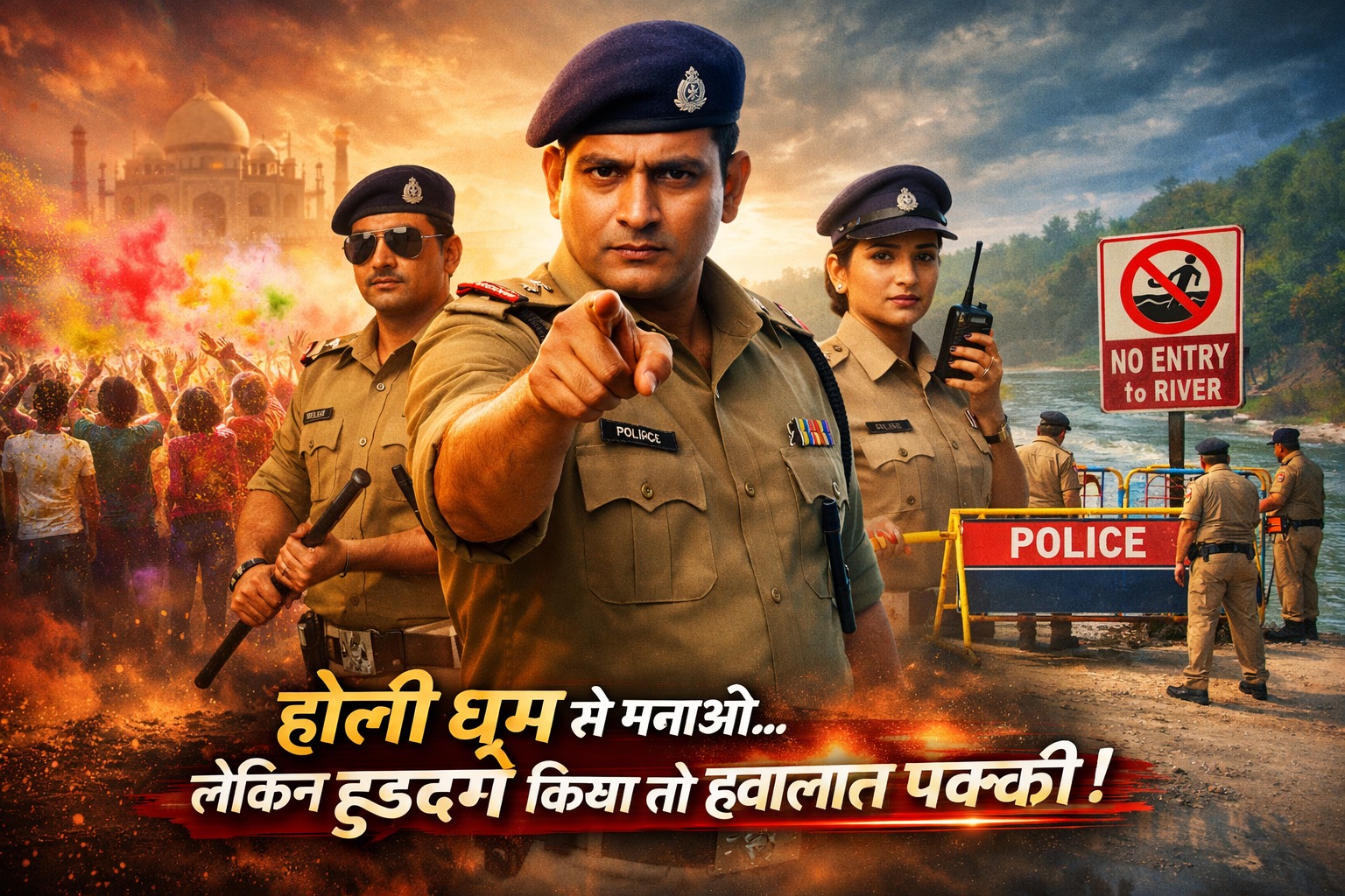 होली : नहरों-नदियों में जाने पर पाबंदी, हुड़दंगियों के लिए हवालात खाली