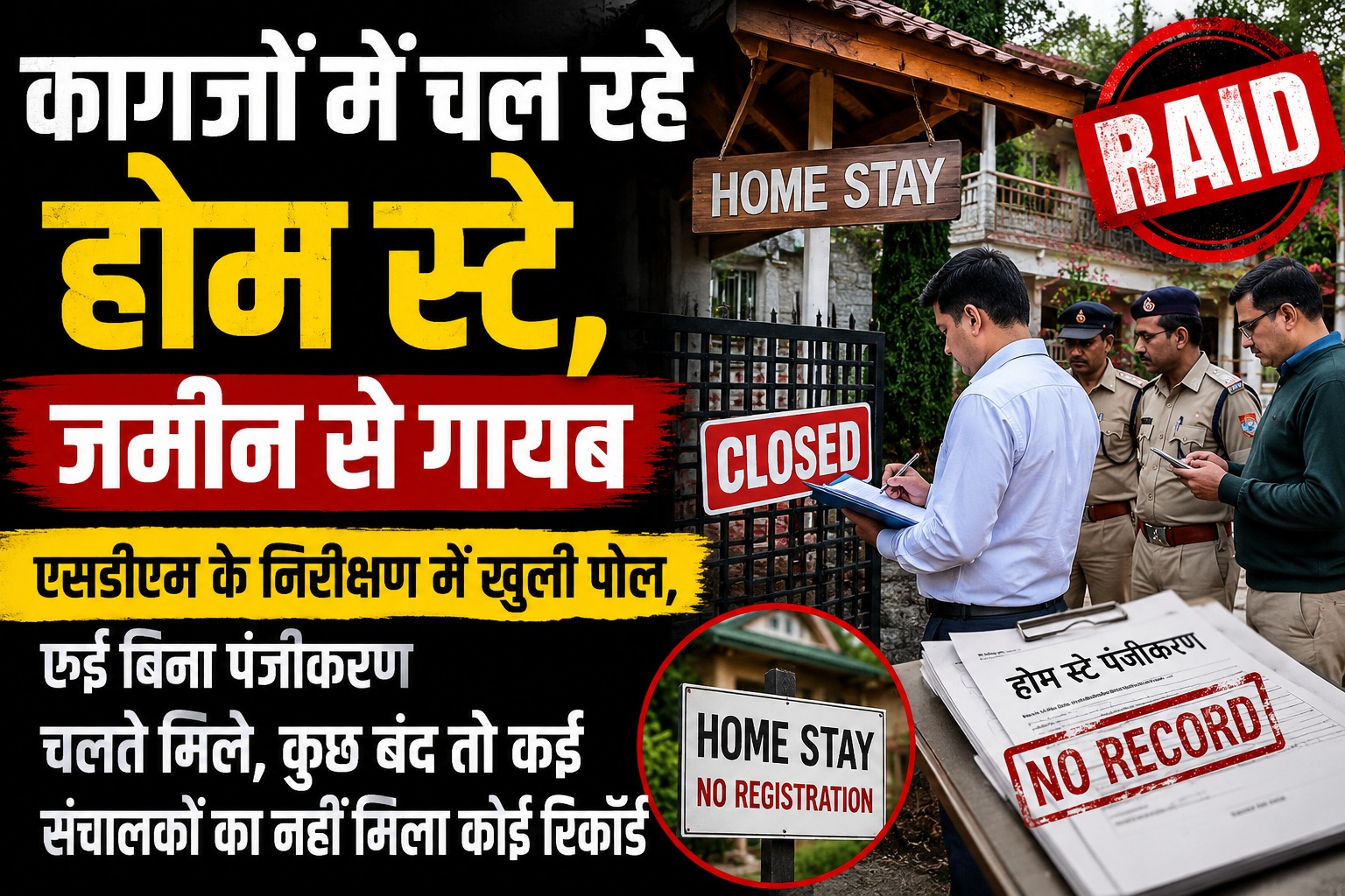 सरकारी कागजों में चल रहे होम स्टे, जमीन से गायब