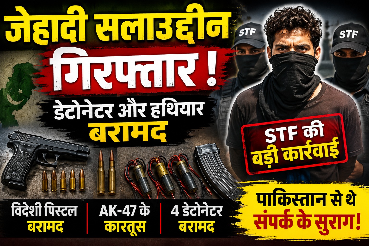 उत्तराखंड में जिहादी सलाउद्दीन गिरफ्तार, डेटोनेटर और हथियार बरामद