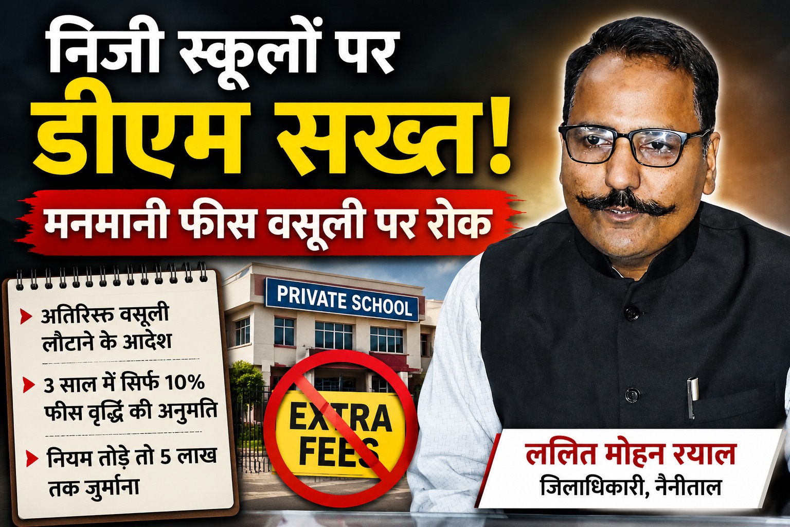 डीएम का निजी स्कूलों पर एक्शन : मनमानी फीस पर चला डंडा, लौटानी होगी वसूली