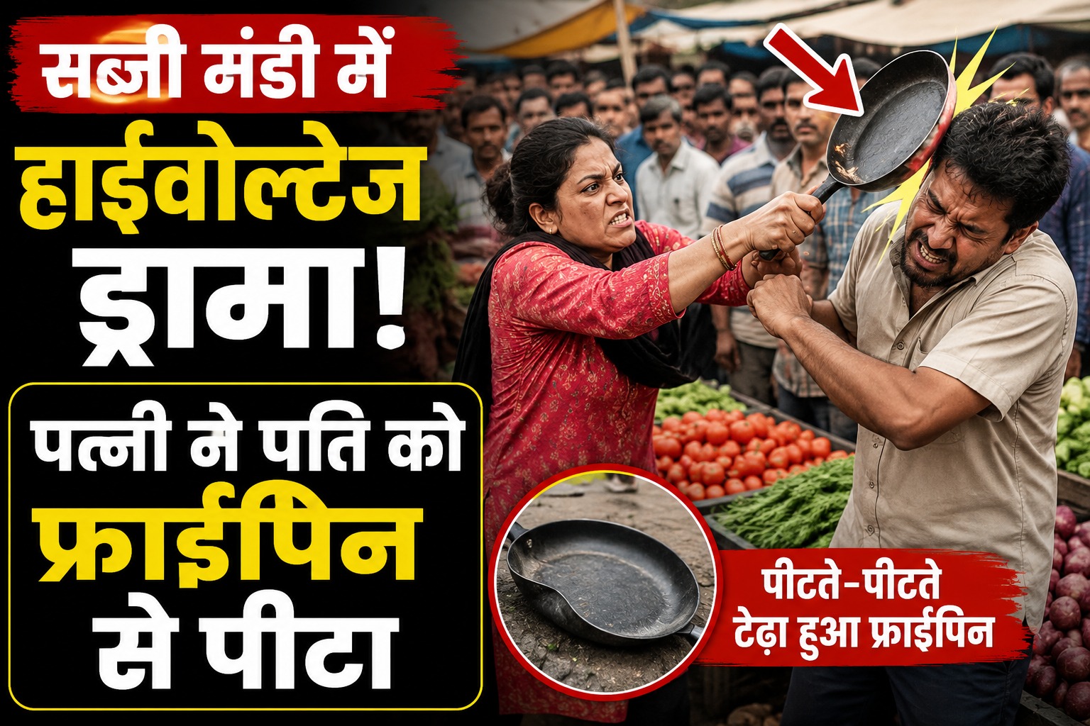 हल्द्वानी में पति को इतना पीटा कि पीटते-पीटते फ्राईपिन हुआ टेढ़ा
