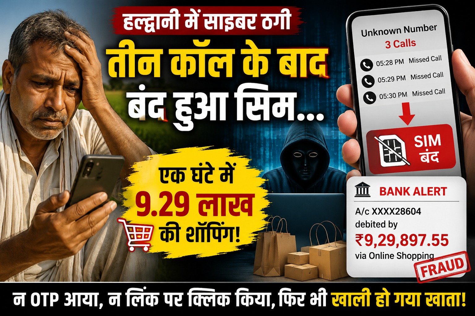 साइबर क्रिमिनल ने एक घंटे में कर डाली 9.29 लाख की शॉपिंग
