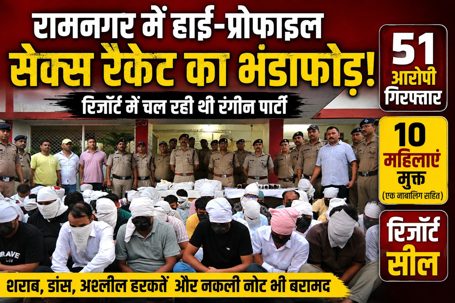 रात चल रही थी रंगीन पार्टी… अचानक पुलिस की एंट्री, रामनगर के रिजॉर्ट में मचा हड़कंप
